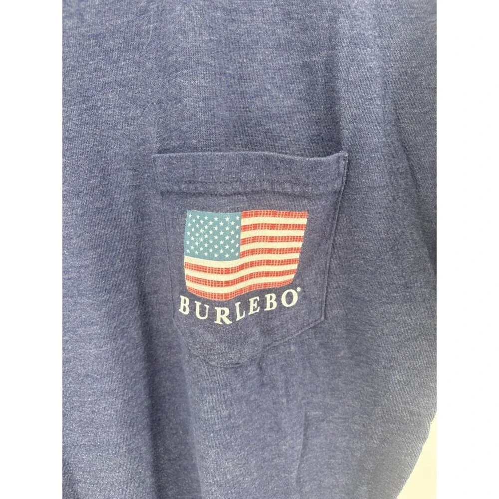 Burlebo Men’s Blue Flag Pocket Tee Shirt Ronald Reagan Quote Size Large